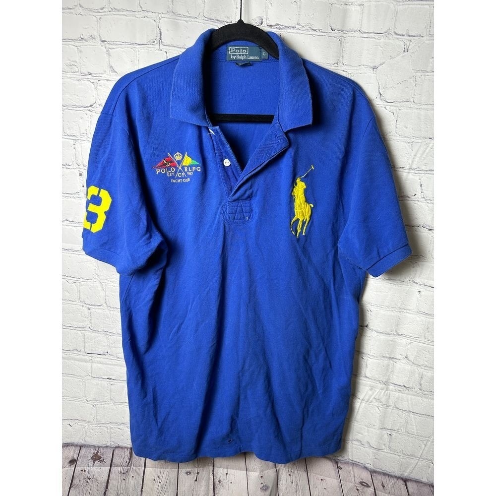 Ralph Lauren Polo Royal Blue Shirt with Yacht Club Embroidery